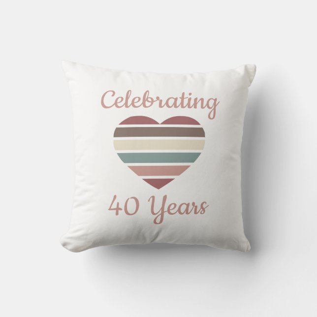 Coussin Célébration de 40 ans de mariage (Recto)