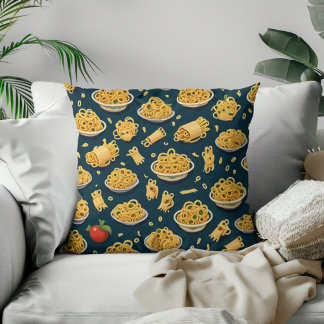 Coussin Célébration de la Motif de Pâtes du Mois National 