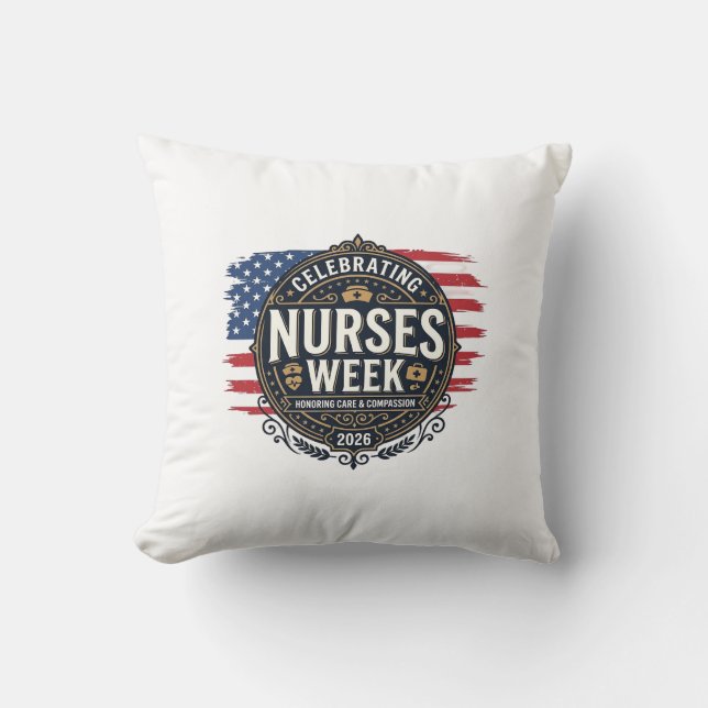 Coussin Célébration de la Semaine des infirmières 2026 Vin (Recto)