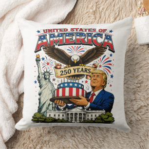 Coussin Célébration de l'aigle patriotique America 250 ans