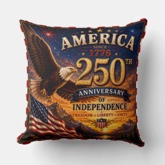 Coussin Célébration de l'indépendance du 4 juillet 250 ans