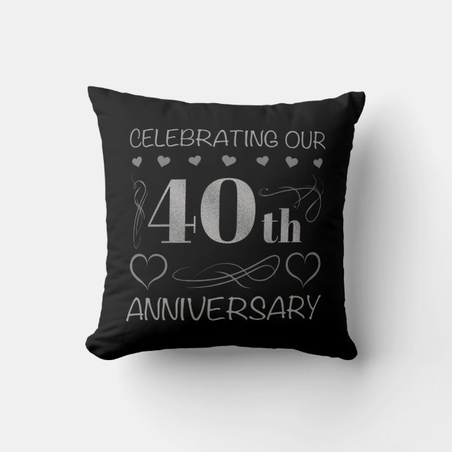Coussin Célébration de notre 40e anniversaire (Recto)