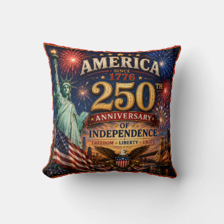 Coussin Célébration du 4 juillet pour 250 ans d'indépendan