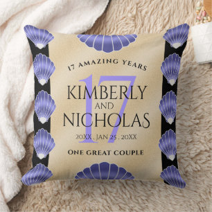Coussin Célébration élégante du 17e anniversaire de mariag