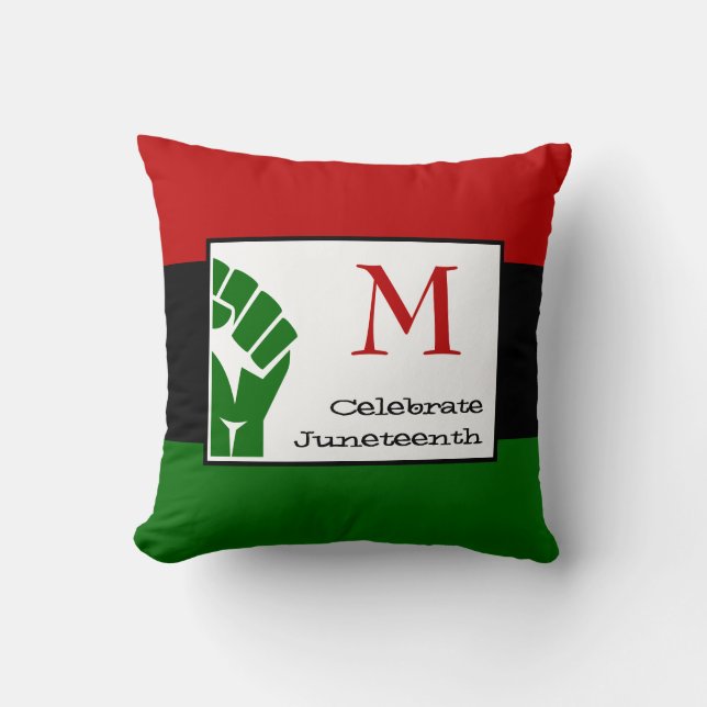 Coussin CÉLÉBRER LE MONogramme JUNETEENTH (Recto)
