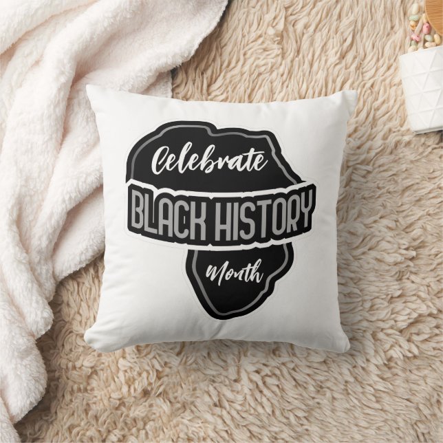 Coussin Célébrez le mois de l'histoire NOIRE en blanc (Couverture)