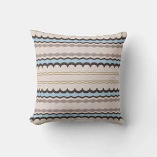 Coussin Celestia Horizon Rayure ondulée bleu poudré et t