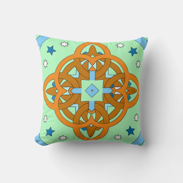 Coussin Celestial Knot Art Prints | Unique Star Patterns (Recto)