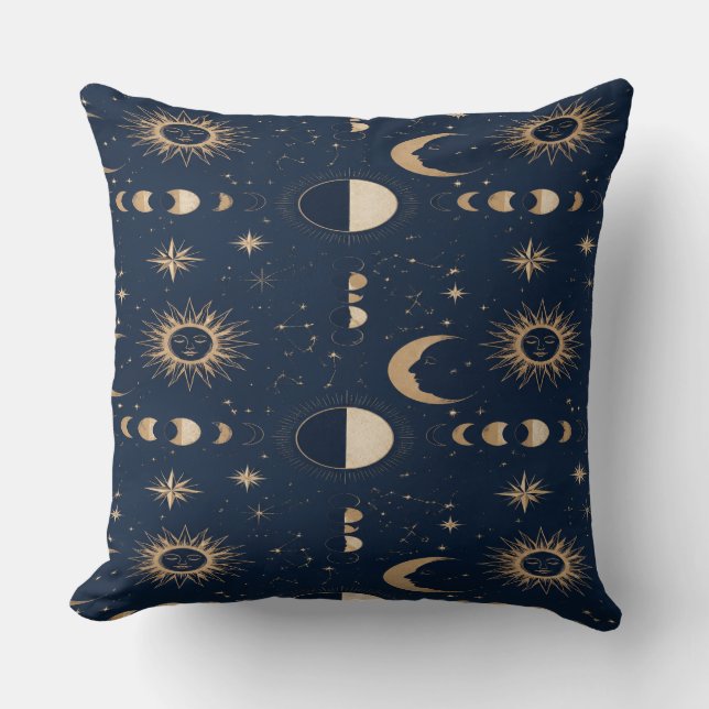 Coussin Celestial Moon Stars Pillow (Recto)