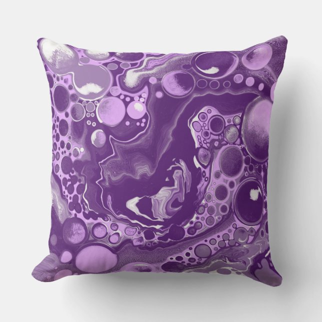Coussin Cellules d'art fluides en marbre violet (Recto)