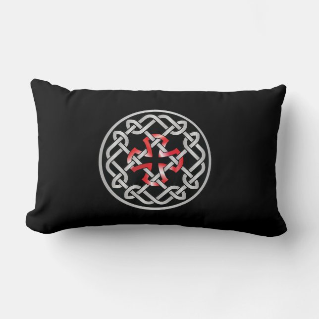 Coussin Celtic Knot Red Metallic Lumbar (Recto)
