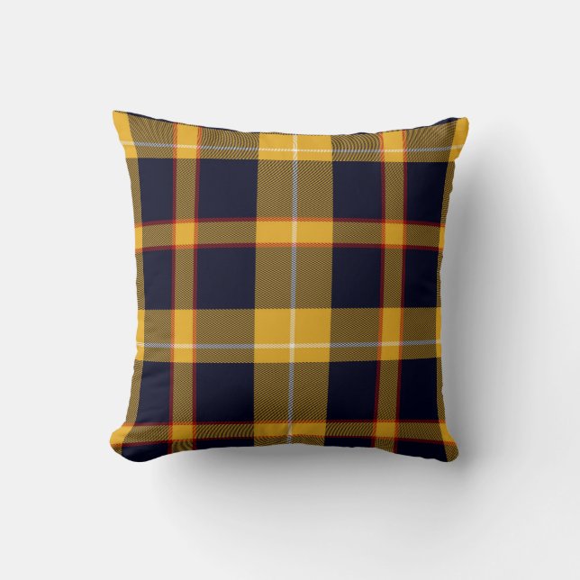 Coussin Celtic rouge de tartan de plaid de jaune écossais (Recto)