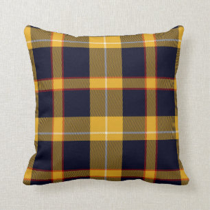 Coussin Celtic rouge de tartan de plaid de jaune écossais