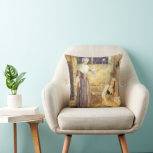 Coussin Cendrillon de conte de fée vintage avec la fée mar