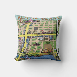 Coussin Centre-ville d'Austin Texas Jeu d'oreiller