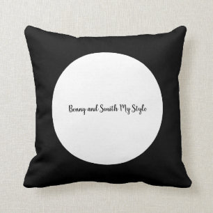 Coussin Cercle blanc sur Benny noir et Smith mon style