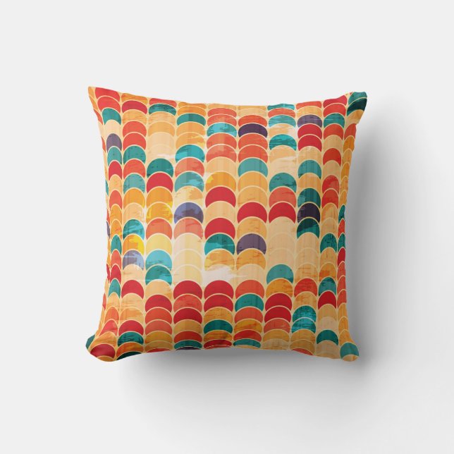 Coussin Cercle coloré : Grunge Motif sans couture. (Recto)