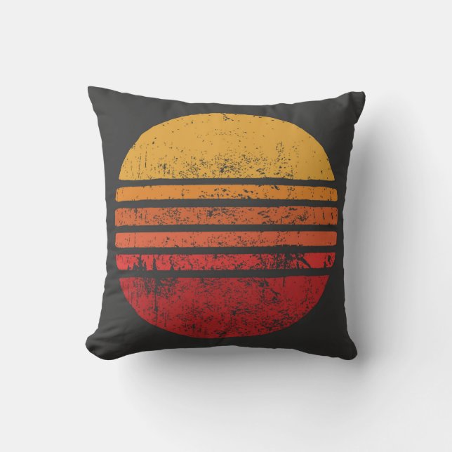 Coussin Cercle de groncs Vintages du soleil Illustrationsv (Recto)