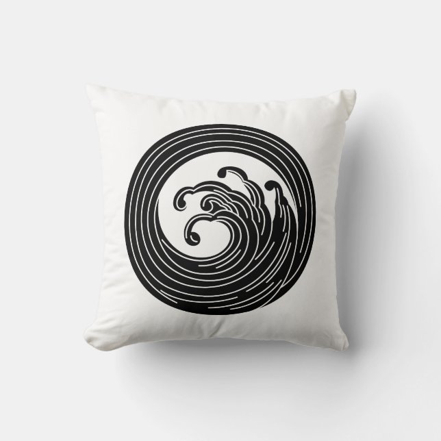 Coussin Cercle d'onde en forme de tourbillon (Recto)