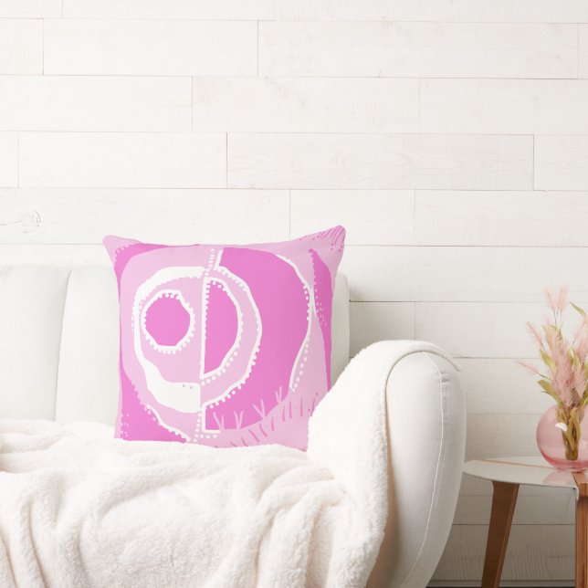 Coussin Cercle ethnique du lever du soleil - Blanc rose (Canapé)