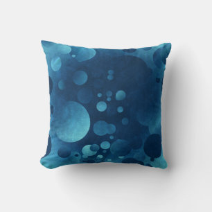 Coussin Cercle géométrique bleu grunge carré