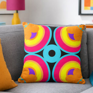 Coussin Cercle géométrique moderne coloré