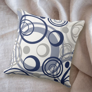 Coussin Cercle gris bleu marine Conception abstraite