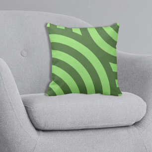 Coussin Cercle imbriqué vert d'été géométrique