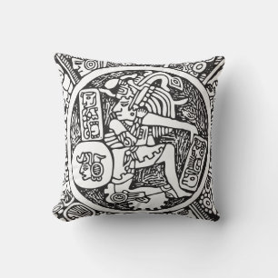 Coussin Cercle maya, hiéroglyphe mexicain(Maya)