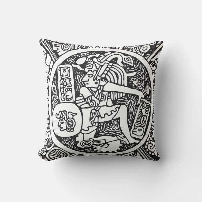 Coussin Cercle maya, hiéroglyphe mexicain(Maya) (Recto)