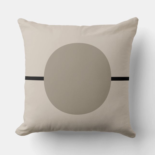 Coussin Cercle moderne en noir et ivoire géométrique (Recto)