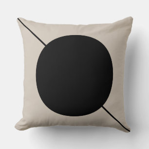 Coussin Cercle moderne en noir et ivoire géométrique