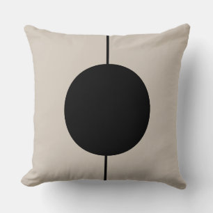 Coussin Cercle moderne en noir et ivoire géométrique