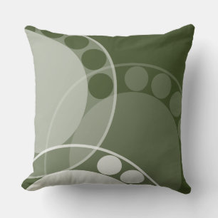 Coussin Cercle Motif - Abstrait Fern Frond - Vert