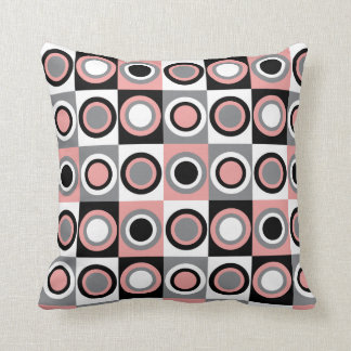 Coussin Cercle Motif rose gris blanc noir joli