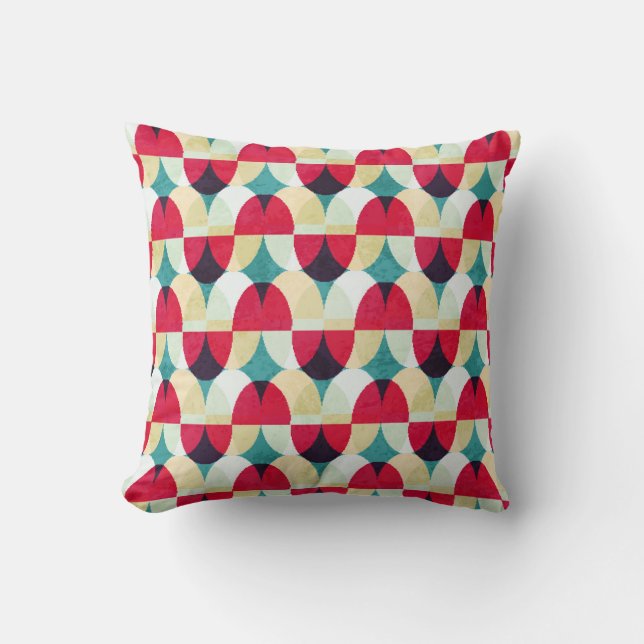 Coussin Cercle vintage, motif abstrait transparent. (Recto)