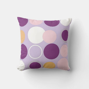 Coussin Cercles à pois motif rétro moderne