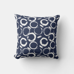 Coussin Cercles Abstraits bleu