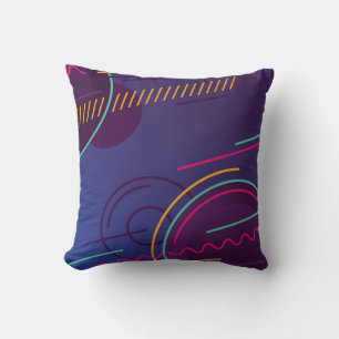 Coussin Cercles Abstraits colorés, lignes et formes Cool