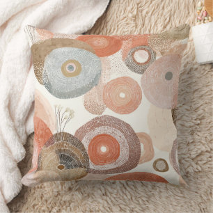 Coussin Cercles Abstraits de Earthy Boho   Conception orga