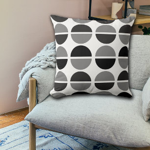 Coussin Cercles blancs gris-noir Pois Jouer l'oreiller
