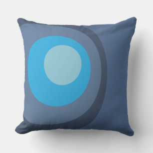 Coussin Cercles Bleus Rétro