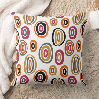 Coussin cercles colorés, art abstrait géométrique
