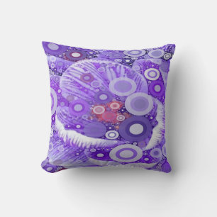 Coussin Cercles Concentrés Abstraits Mosaïque Orchidée pou