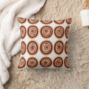Coussin Cercles concentriques brun doré