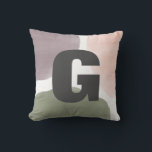 Coussin Cercles d'aquarelle moderne initiale personnalisée<br><div class="desc">Moderne. Minimal. Cette collection utilise une palette jardin de sauge,  de raisin et de rose pour créer un look élégant pour votre maison.</div>