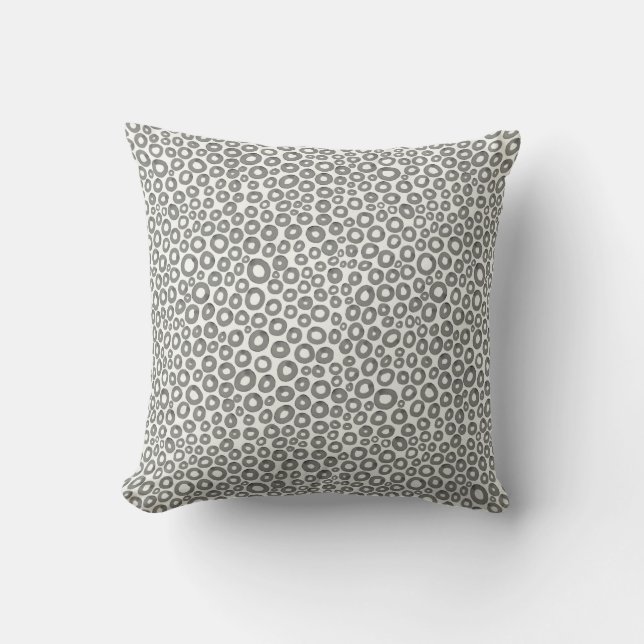 Coussin Cercles d'aquarelle - Noir lavé (Recto)