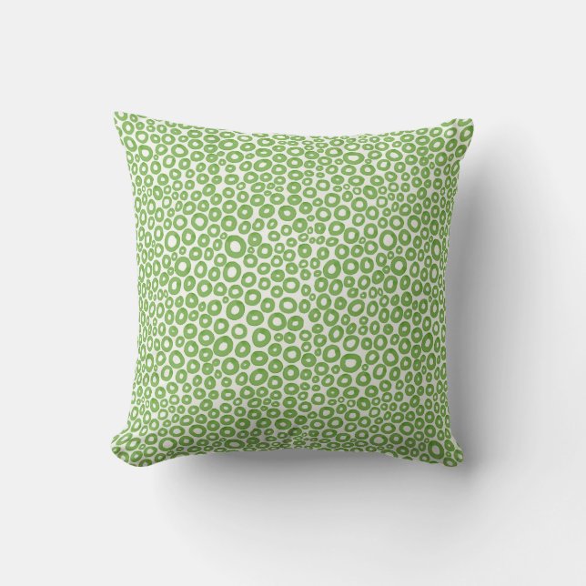 Coussin Cercles d'aquarelle - Vert lustré (Recto)