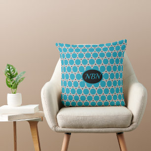 Coussin Cercles d'art pop turquoise Jeter l'oreiller