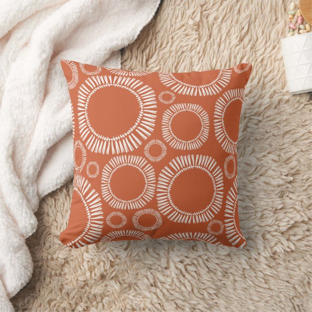 Coussin Cercles de brosse texturés - Orange (Couverture)